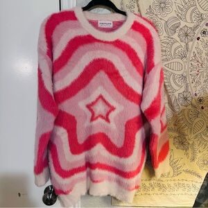 First Love Vibrant and Soft Pink Star Sweater